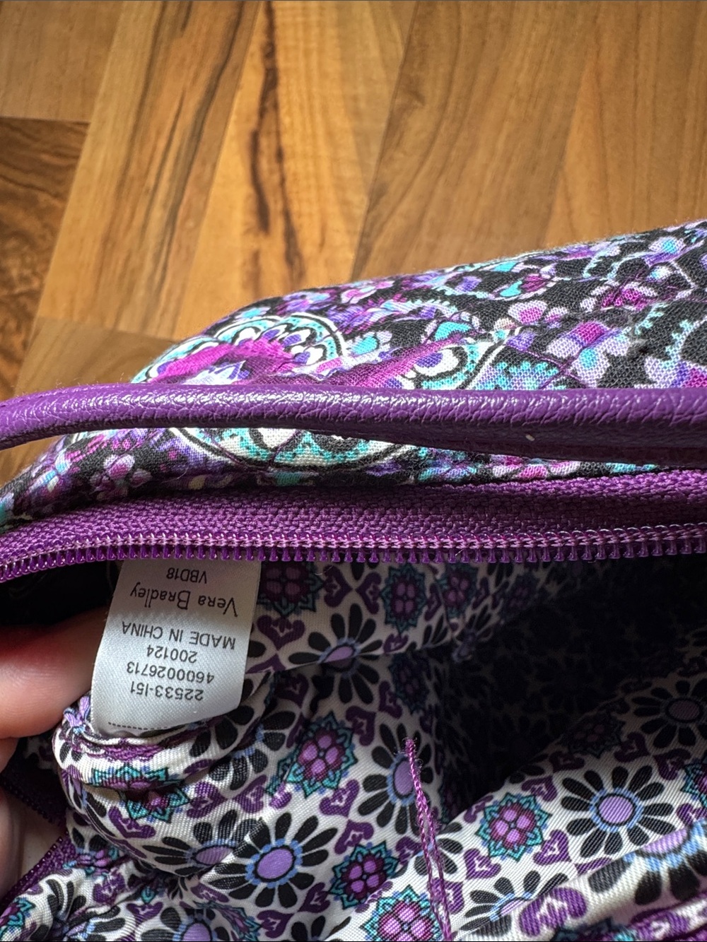Vera Bradley Purple Floral Crossbody Bag - Quilted Fabric - Picture 9 of 11